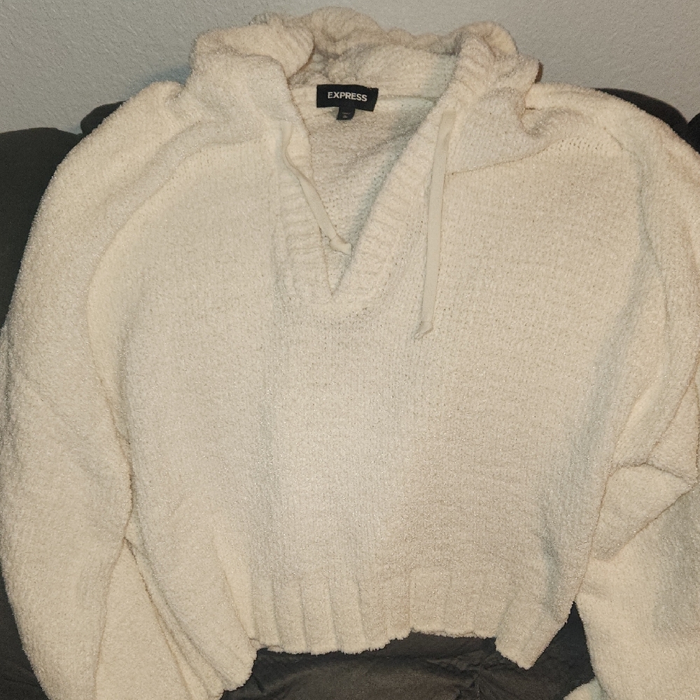 Express Off-White Knit Pullover - image 1